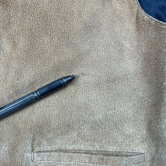 OLD-WEST STYLE Mens GAMBLER's VEST~SKULLY~TAN SUEDE LEATHER 2 POCKETS LARGE - Picture 6 of 10